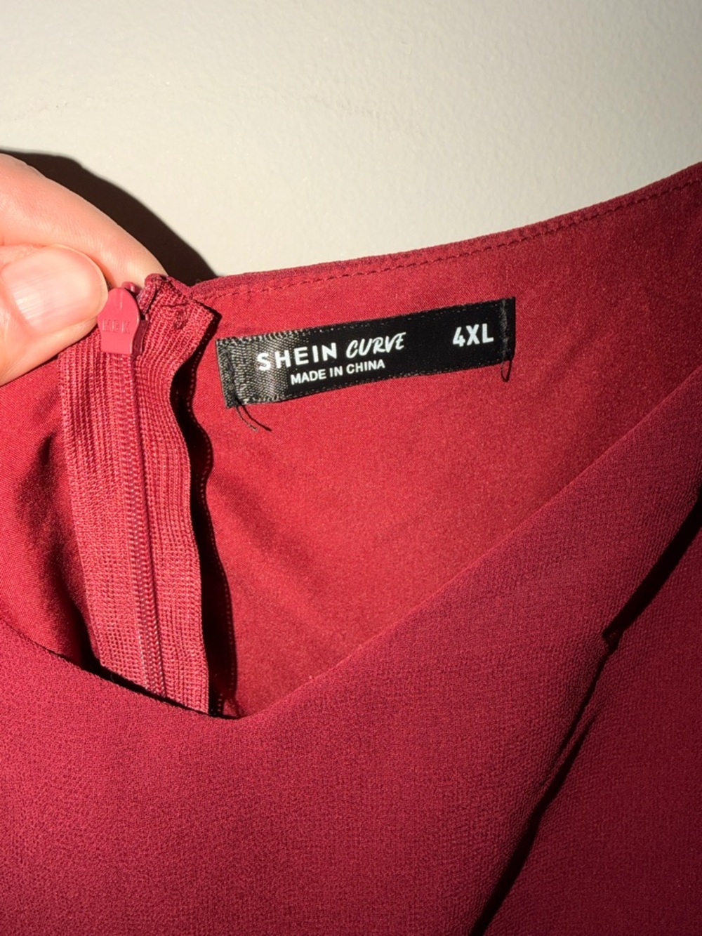NWOT, 4XL/20 SHEIN Curve, Women's Burgundy Off-Shoulder Maxi Dress - Picture 10 of 13